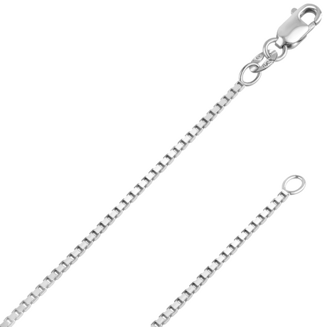 14K White Gold Mirror Box Chain