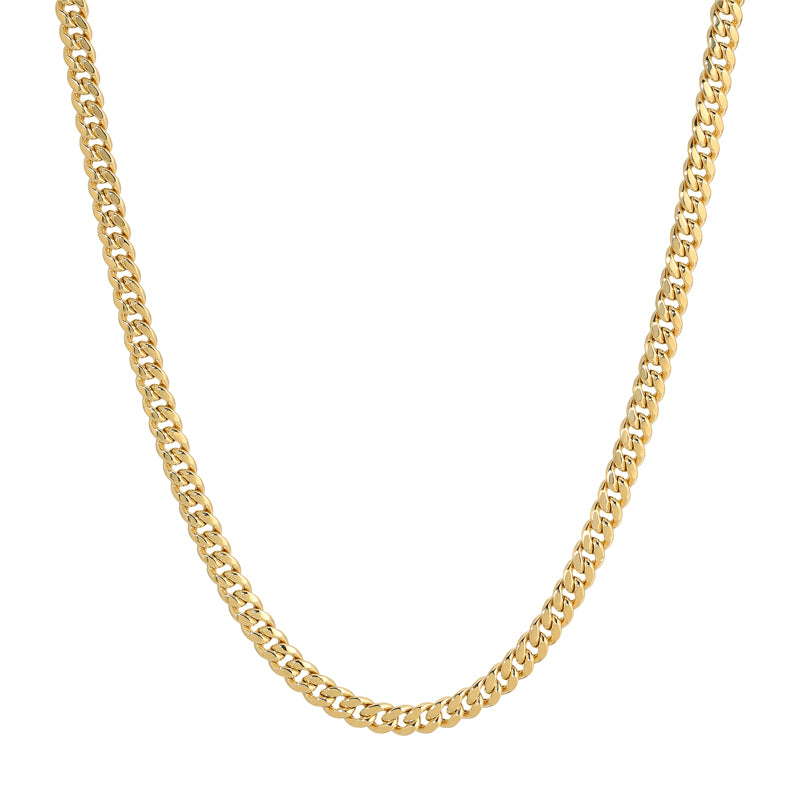 10K REAL Hollow Yellow Gold 3.00mm-11.00mm MIAMI CUBAN Chain