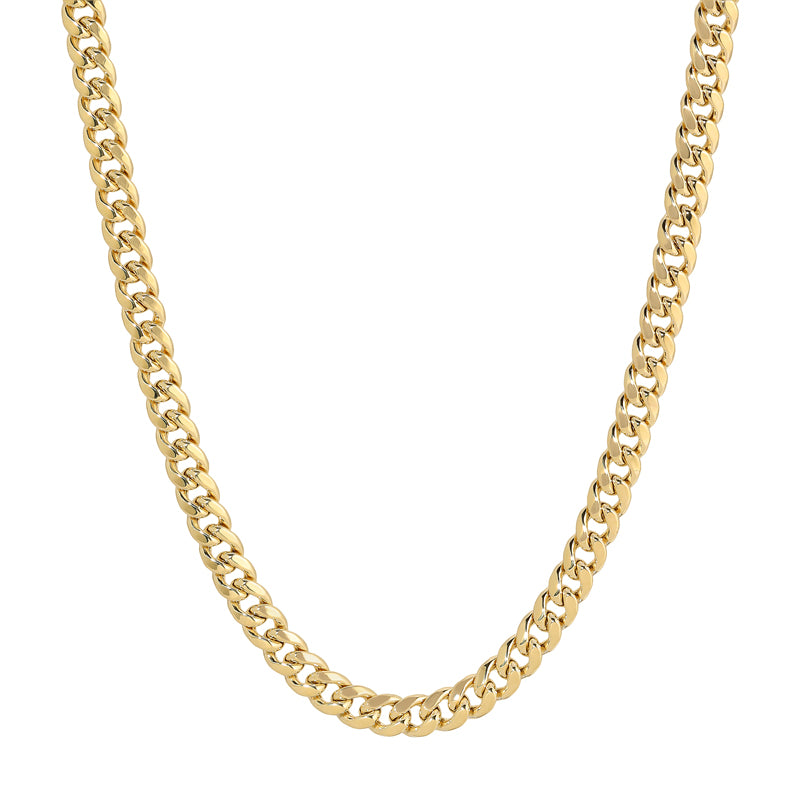 10K REAL Hollow Yellow Gold 3.00mm-11.00mm MIAMI CUBAN Chain