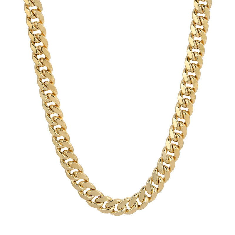 10K REAL Hollow Yellow Gold 3.00mm-11.00mm MIAMI CUBAN Chain