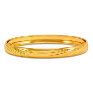 Brazalete D/C de oro amarillo macizo de 14 quilates 