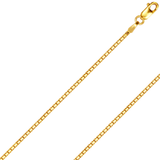 Corrente de caixa com corte de diamante de 4 lados em ouro amarelo ou branco 14K REAL sólido 0,6 mm-1,2 mm 