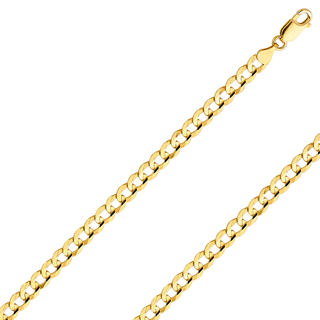 10K REAL Solid Yellow Gold 1.50mm-11.50mm Diamond Cut Curb CUBAN Chain