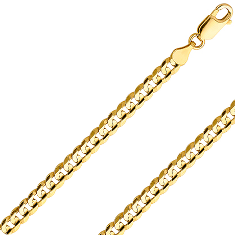 10K REAL Solid Yellow Gold 1.50mm-11.50mm Diamond Cut Curb CUBAN Chain