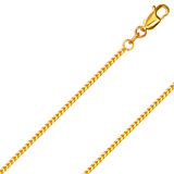 Corrente FRANCO com corte de diamante em ouro amarelo maciço 14K REAL de 1,20 mm-5,00 mm 